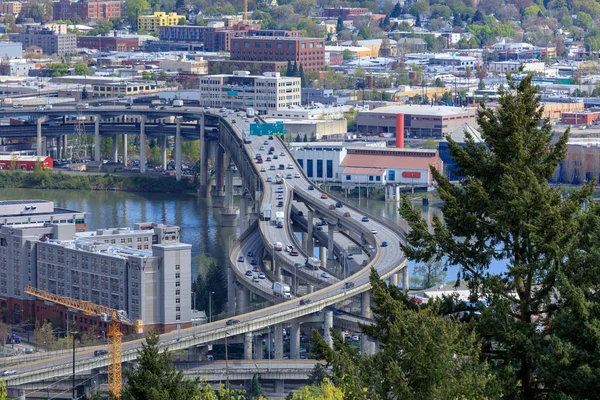 Portland Oregon Usa April 2018 Kulisse Der Marquam Brücke Über — Stockfoto