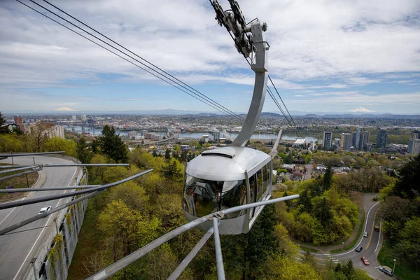 Portland Oregon Usa April 2018 Portland Aerial Tram Eller Ohsu — Stockfoto
