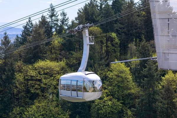 Portland Luftseilbahn Ohsu Tram Zwischen Dem Südlichen Hafenviertel Der Stadt — Stockfoto