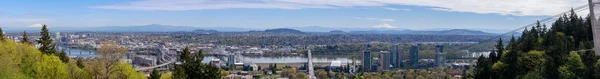 オレゴン州 アメリカ合衆国のポルトランド都市のパノラマ空撮 — ストック写真