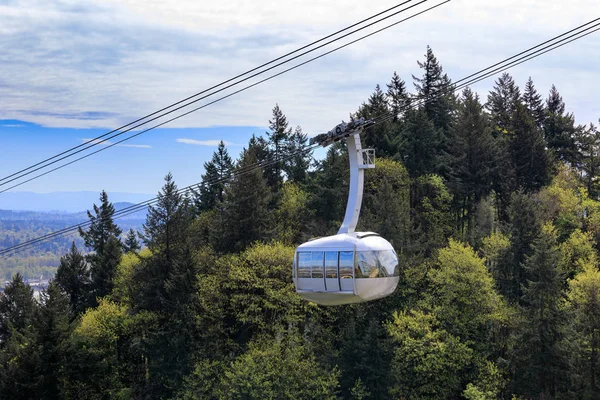 Portland Antenowe Tramwaj Ohsu Tramwaj Między Dzielnica South Waterfront Głównego — Zdjęcie stockowe