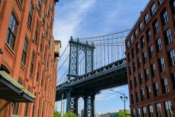 Manhattan Nueva York Mayo 2018 Puente Manhattan Visto Desde Dumbo — Foto de Stock