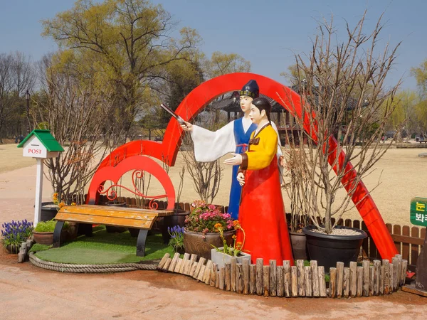 Namwon Sydkorea Mars 2018 Karaktär Skulptur Tale Chunhyang Gwanghalluwon Garden — Stockfoto