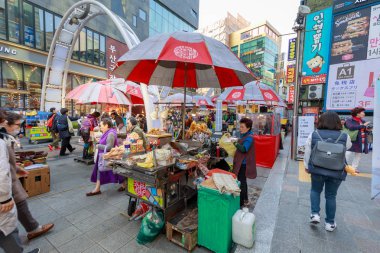 Nampo-dong, Jung-gu, Busan, Güney Kore - 24 Mart 2018: Busan Uluslararası Film Festivali (BIFF) kare