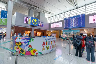 Incheon Havalimanı Incheon, Güney Kore - 7 Nisan 2018: görünüm içinde