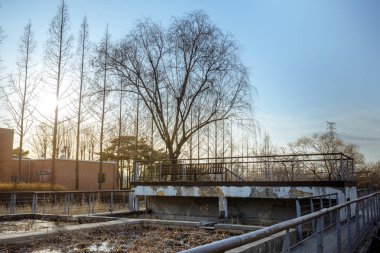 Seoul, Güney Kore Seonyudo Park manzarası. Parkta bir Filtrasyon tesisi, böylece endüstriyel bak, eskiden ama ekolojik bir parka dönüştürüldü.