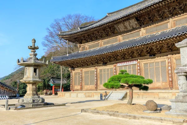 Gurye Sydkorea Mars 2018 Landskap Hwaeomsa Tempel Som Gamla Koreanska — Stockfoto