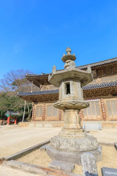Gurye 2018年3月26日 Hwaeomsa 寺的风光 Jirisan 国家公园古韩国佛教寺庙 — 图库照片