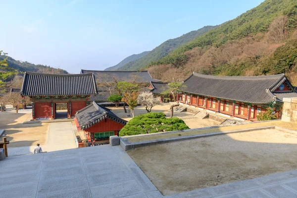 Gurye Güney Kore Mart 2018 Sahne Hwaeomsa Antik Tapınağı Ile — Stok fotoğraf