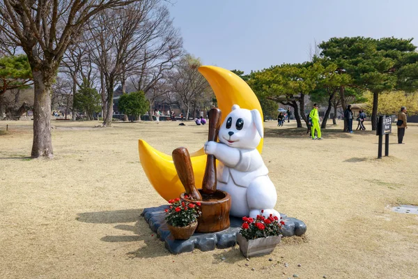 Namwon Jižní Korea Března 2018 Králík Tvaru Sochařství Scénu Gwanghalluwon — Stock fotografie