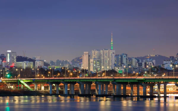 Seoul Skyline Und Yanghwa Brücke Han Fluss — Stockfoto