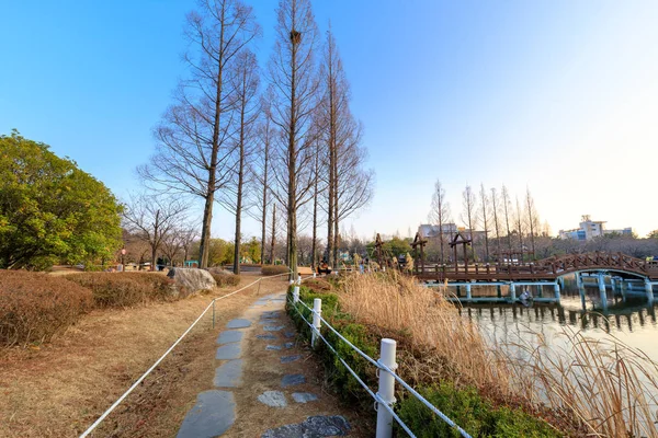 Gimhae Yeonji Parkı Nda Kış — Stok fotoğraf