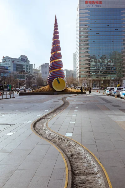 Séoul Corée Sud Mars 2018 Monument Pagode Shell Près Canal — Photo