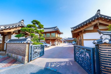 Gimhae, Güney Kore - 10 Mart 2018: Gimhae Hanok deneyim Hall