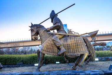 Antik Garak miras Gimhae, Güney Gyeongsang Eyaleti de yol heykeli Gimhae, Güney Kore - 10 Mart 2018: