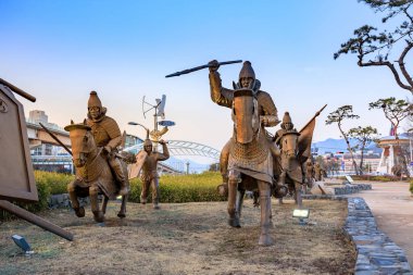 Antik Garak miras Gimhae, Güney Gyeongsang Eyaleti de yol heykeli Gimhae, Güney Kore - 10 Mart 2018: