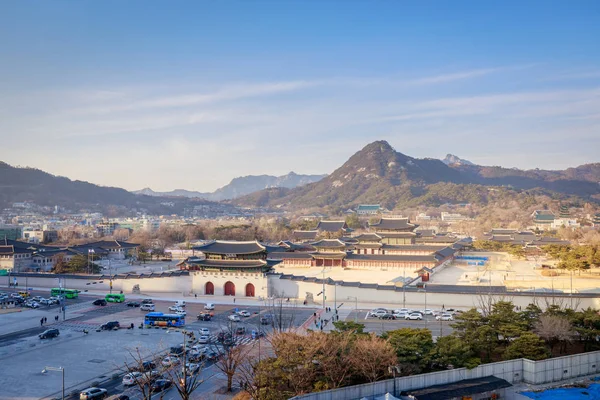 Seúl Corea Del Sur Marzo 2018 Fachada Puerta Gwanghwamun Ciudad —  Fotos de Stock