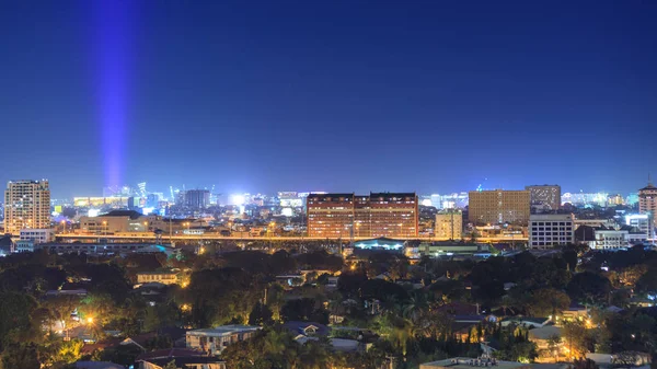 Manila Philippinen Feb 2018 Nachtansicht Von Manila Blick Vom Makati — Stockfoto
