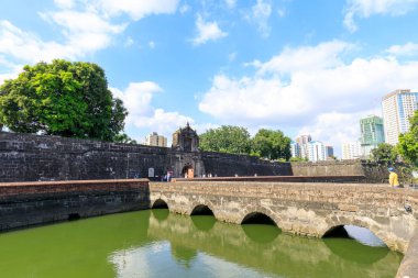 Manila, Filipinler - 17 Şubat 2018: Fort Santiago, Intramuros district, Manila, Filipinler. Fort Santiago ilk yeni kurulan şehir Manila için İspanyol fatihi tarafından inşa edilmiş bir kale..
