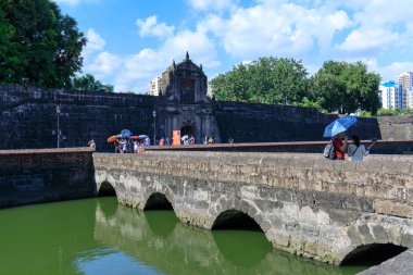 Manila, Filipinler - 17 Şubat 2018: Fort Santiago, Intramuros district, Manila, Filipinler. Fort Santiago ilk yeni kurulan şehir Manila için İspanyol fatihi tarafından inşa edilmiş bir kale..