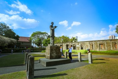 Manila, Filipinler - 17 Şubat 2018: Ali rıza heykele Fort Santiago, Intramuros bölgesi, Manila şehir