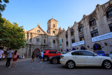 Manila, Filipinler - 17 Şubat 2018: San Agustin Kilisesi, Roma Katolik Kilisesi St Augustine Order of himayesi altında