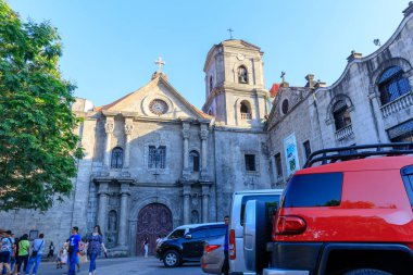 Manila, Filipinler - 17 Şubat 2018: San Agustin Kilisesi, Roma Katolik Kilisesi St Augustine Order of himayesi altında