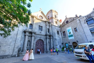Manila, Filipinler - 17 Şubat 2018: San Agustin Kilisesi, Roma Katolik Kilisesi St Augustine Order of himayesi altında