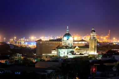 Manila Katedrali'ne sırasında günbatımı, Intramuros, Manila, Filipinler