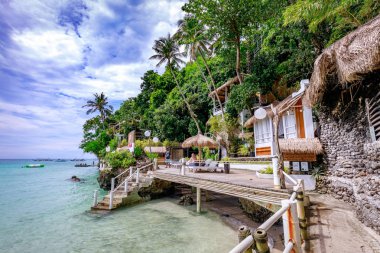 Boracay, Filipinler - 18 Kasım 2017: Deniz açık namı Resort Boracay Adası Filipinler