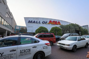 Manila, Filipinler - 10 Şubat 2018: Tabela, Mall of Asia alışveriş Pasay, Manila şehir merkezinde