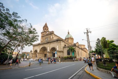 Manila, Filipinler - 10 Şubat 2018: Manila Intramuros İlçesi, Manila, Filipinler bulunan Katedrali