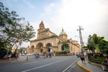 Manila, Philippines - Feb 10, 2018 : Manila Cathedral located in the Intramuros district of Manila, Philippines clipart