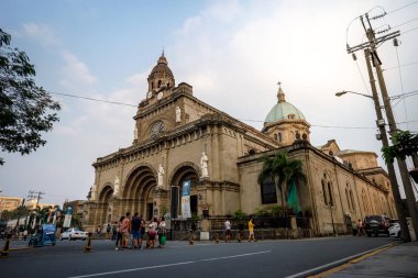 Manila, Filipinler - 10 Şubat 2018: Manila Intramuros İlçesi, Manila, Filipinler bulunan Katedrali
