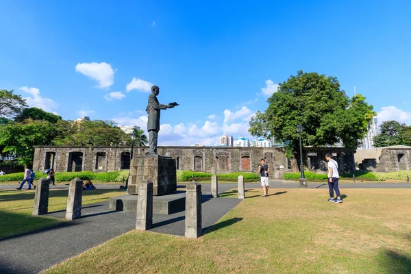 Manila Filipinas Febrero 2018 Estatua Rizal Fort Santiago Distrito Intramuros —  Fotos de Stock