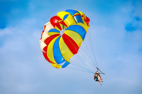 Boracay Philippines November 2017 Unidentified Tourist Doing Parachute Sailing Recreational — Stock Photo, Image