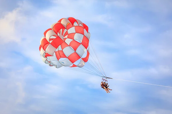 Boracay Philippines November 2017 Unidentified Tourist Doing Parachute Sailing Recreational — Stock Photo, Image