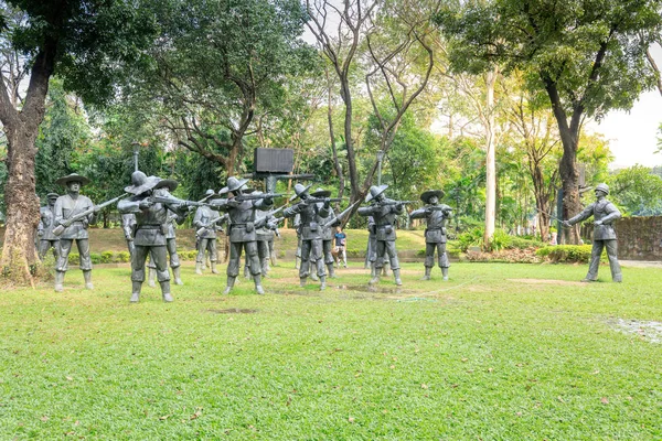 Manila Filippinerna Feb 2018 Martyrskap Jose Rizal Stora Metall Statyer — Stockfoto