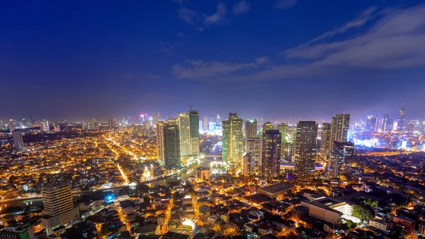 Manila Philippines Feb 2018 Eleveted Night View Rockwell View Burgos — Stock Photo, Image