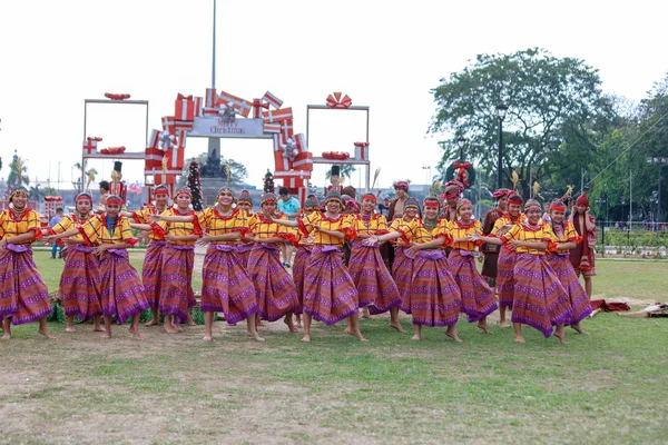 Manila Philippines Feb 2018 Student Dancer Wearing Philippines Traditional Costume — Stock Photo, Image