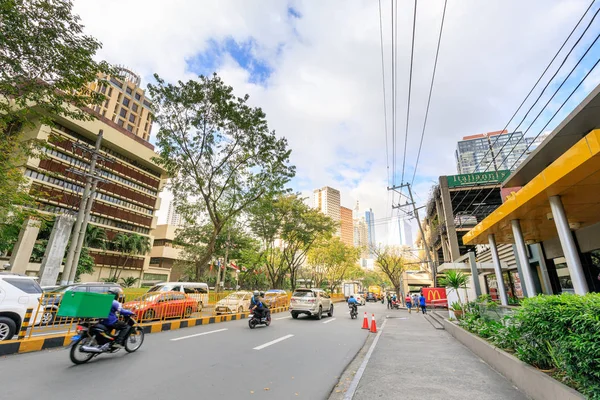 Makati Manila Philippines Jan 2018 Road View Greenbelt Shopping Mall — Stock Photo, Image
