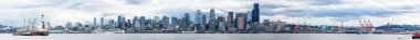 Seattle manzarası Panorama, bulutlu gün