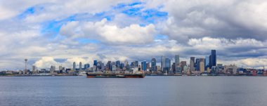 Seattle manzarası Panorama, bulutlu gün