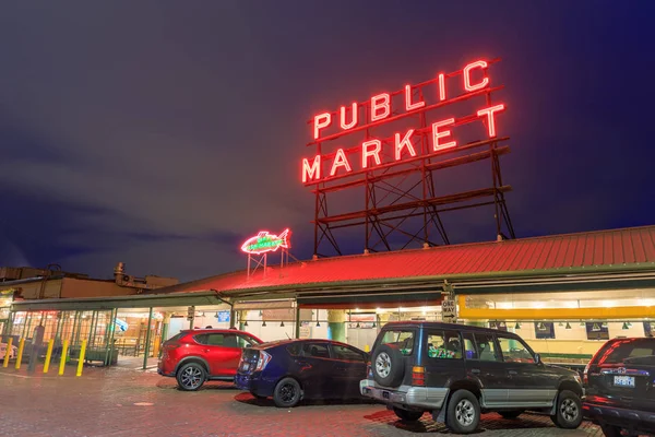Seattle Washington Junho 2018 Assinatura View Public Market Center Public — Fotografia de Stock