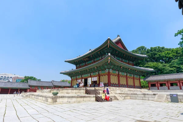 2018年7月21日 Injeongjeon 昌德宫的主会场 1405年 太宗国王统治时期 它是朝鲜王朝第二宫的宫殿 — 图库照片