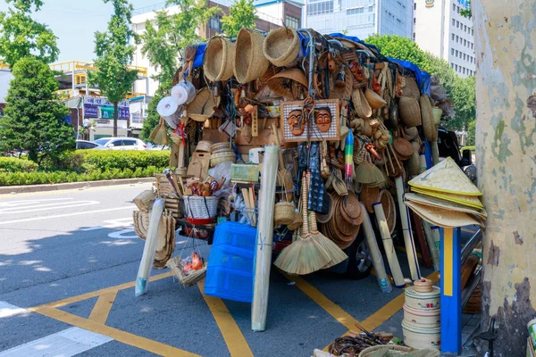 Séoul Corée Sud Juillet 2018 Vente Articles Ménagers Traditionnels Camion — Photo