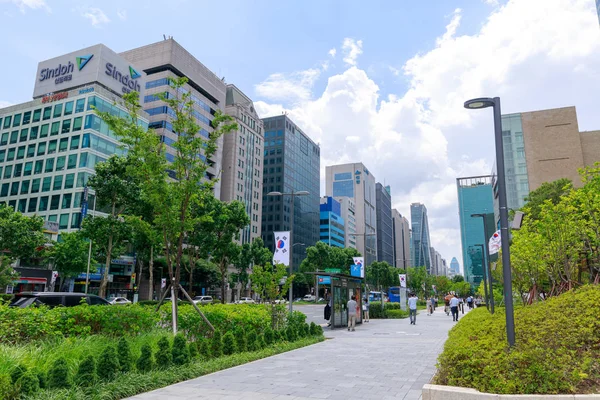 Seoul Sydkorea Juli 2018 Samseong Dong Skyskrapor Stadens Distrikt Seoul — Stockfoto