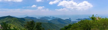 Geumsan dağ, Namhae ilçe Hallyeohaesang Milli Parkı görünümünden güzel manzara