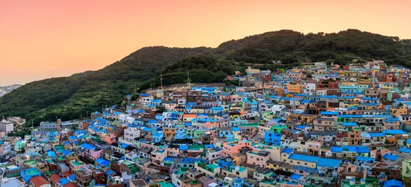 Gamcheon kültür Busan şehir, Güney Kore'de yer alan köyün güzel gün batımı