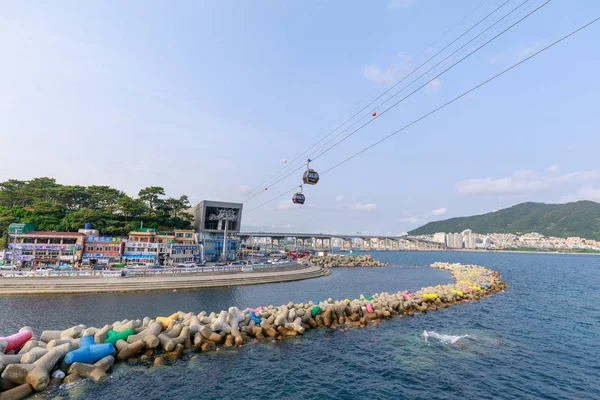Gimhae Corea Del Sur Agosto 2018 Songdo Beach Skyline Songdo — Foto de Stock